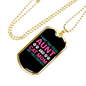 Aunt Cat Mom Necklace Stainless Steel or 18k Gold Dog Tag 24" Chain-Express Your Love Gifts