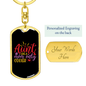 Aunt Like a Mom Keychain Stainless Steel or 18k Gold Dog Tag Keyring-Express Your Love Gifts