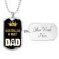 Australian Mist Cat Dad Necklace Stainless Steel or 18k Gold Dog Tag 24" Chain-Express Your Love Gifts