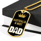Australian Mist Cat Dad Necklace Stainless Steel or 18k Gold Dog Tag 24" Chain-Express Your Love Gifts
