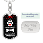 Australian Shepherd Keychain Stainless Steel or 18k Gold Dog Tag Keyring-Express Your Love Gifts