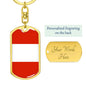 Austria Flag Keychain Dog Tag Stainless Steel or 18k Gold-Express Your Love Gifts