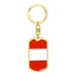 Austria Flag Keychain Dog Tag Stainless Steel or 18k Gold-Express Your Love Gifts