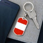 Austria Flag Keychain Dog Tag Stainless Steel or 18k Gold-Express Your Love Gifts