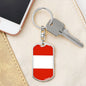 Austria Flag Keychain Dog Tag Stainless Steel or 18k Gold-Express Your Love Gifts