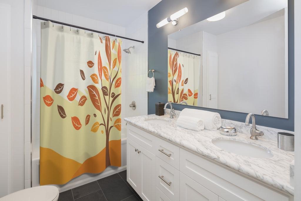 Autumn Falling Leaves Stylish Design 71" x 74" Elegant Waterproof Shower Curtain for a Spa-like Bathroom Paradise Exceptional Craftsmanship-Express Your Love Gifts