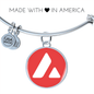 Avalanche (AVAX) Bracelet Stainless Steel or 18k Gold Circle Bangle-Express Your Love Gifts