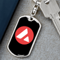Avalanche (AVAX) Crypto Cryptocurrency Keychain Stainless Steel or 18k Gold Dog Tag Keyring-Express Your Love Gifts
