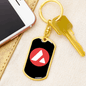 Avalanche (AVAX) Crypto Cryptocurrency Keychain Stainless Steel or 18k Gold Dog Tag Keyring-Express Your Love Gifts