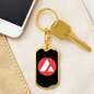 Avalanche (AVAX) Crypto Cryptocurrency Keychain Stainless Steel or 18k Gold Dog Tag Keyring-Express Your Love Gifts