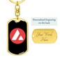 Avalanche (AVAX) Crypto Cryptocurrency Keychain Stainless Steel or 18k Gold Dog Tag Keyring-Express Your Love Gifts