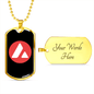 Avalanche AVAX Crypto Necklace Stainless Steel or 18k Gold Dog Tag 24" Chain-Express Your Love Gifts