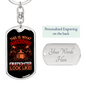 Awesome Firefighter Looks Like Keychain Stainless Steel or 18k Gold Dog Tag Keyring-Express Your Love Gifts