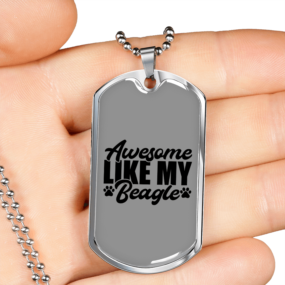 Awesome Like Beagle Necklace Stainless Steel or 18k Gold Dog Tag 24" Chain-Express Your Love Gifts