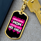 Awesome Mom CAre Her Child Keychain Stainless Steel or 18k Gold Dog Tag Keyring-Express Your Love Gifts