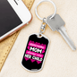 Awesome Mom CAre Her Child Keychain Stainless Steel or 18k Gold Dog Tag Keyring-Express Your Love Gifts