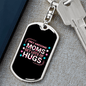 Awesome Mom Get Lots of Hugs Keychain Stainless Steel or 18k Gold Dog Tag Keyring-Express Your Love Gifts