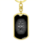 Awesome Mom Gets Hugs White Keychain Stainless Steel or 18k Gold Dog Tag Keyring-Express Your Love Gifts