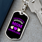 Awesome Mom Looks Like Purple Keychain Stainless Steel or 18k Gold Dog Tag Keyring-Express Your Love Gifts