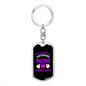 Awesome Mom Looks Like Purple Keychain Stainless Steel or 18k Gold Dog Tag Keyring-Express Your Love Gifts