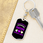 Awesome Mom Looks Like Purple Keychain Stainless Steel or 18k Gold Dog Tag Keyring-Express Your Love Gifts