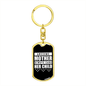 Awesome Mother Always CAre Mom Keychain Stainless Steel or 18k Gold Dog Tag Keyring-Express Your Love Gifts