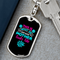 Awesome Mother Look Blue Mom Keychain Stainless Steel or 18k Gold Dog Tag Keyring-Express Your Love Gifts