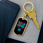 Awesome Mother Look Blue Mom Keychain Stainless Steel or 18k Gold Dog Tag Keyring-Express Your Love Gifts