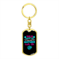 Awesome Mother Look Blue Mom Keychain Stainless Steel or 18k Gold Dog Tag Keyring-Express Your Love Gifts