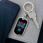 Awesome Mother Look Blue Mom Keychain Stainless Steel or 18k Gold Dog Tag Keyring-Express Your Love Gifts