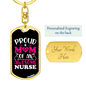 Awesome Nurse Mom Keychain Stainless Steel or 18k Gold Dog Tag Keyring-Express Your Love Gifts