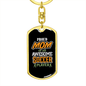 Awesome Soccer Player Mom Keychain Stainless Steel or 18k Gold Dog Tag Keyring-Express Your Love Gifts