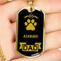 Azawakh Dad Dog Necklace Stainless Steel or 18k Gold Dog Tag W 24" Dog Owner Lover-Express Your Love Gifts