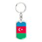 Azerbaijan Flag Keychain Dog Tag Stainless Steel or 18k Gold-Express Your Love Gifts
