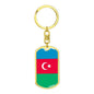 Azerbaijan Flag Keychain Dog Tag Stainless Steel or 18k Gold-Express Your Love Gifts