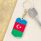 Azerbaijan Flag Keychain Dog Tag Stainless Steel or 18k Gold-Express Your Love Gifts