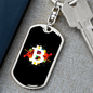 B Bitcoin Crypto Keychain Stainless Steel or 18k Gold Dog Tag Keyring-Express Your Love Gifts