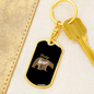 Baby Bear Mom Keychain Stainless Steel or 18k Gold Dog Tag Keyring-Express Your Love Gifts