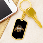 Baby Bear Mom Keychain Stainless Steel or 18k Gold Dog Tag Keyring-Express Your Love Gifts