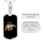 Baby Bear Mom Keychain Stainless Steel or 18k Gold Dog Tag Keyring-Express Your Love Gifts
