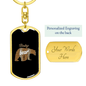 Baby Bear Mom Keychain Stainless Steel or 18k Gold Dog Tag Keyring-Express Your Love Gifts