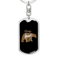 Baby Bear Mom Keychain Stainless Steel or 18k Gold Dog Tag Keyring-Express Your Love Gifts
