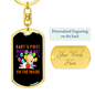 Baby Inside Balloons Mom Keychain Stainless Steel or 18k Gold Dog Tag Keyring-Express Your Love Gifts
