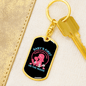 Baby Inside Pink Mom Keychain Stainless Steel or 18k Gold Dog Tag Keyring-Express Your Love Gifts