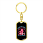 Baby Inside Pink Mom Keychain Stainless Steel or 18k Gold Dog Tag Keyring-Express Your Love Gifts