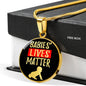 Baby Lives Matter Necklace Prolife Circle Pendant Stainless Steel or 18k Gold 18-22"-Express Your Love Gifts