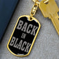 Back In Black Keychain Dog Tag Stainless Steel or 18k Gold-Express Your Love Gifts