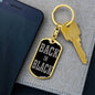 Back In Black Keychain Dog Tag Stainless Steel or 18k Gold-Express Your Love Gifts