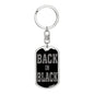 Back In Black Keychain Dog Tag Stainless Steel or 18k Gold-Express Your Love Gifts