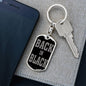 Back In Black Keychain Dog Tag Stainless Steel or 18k Gold-Express Your Love Gifts